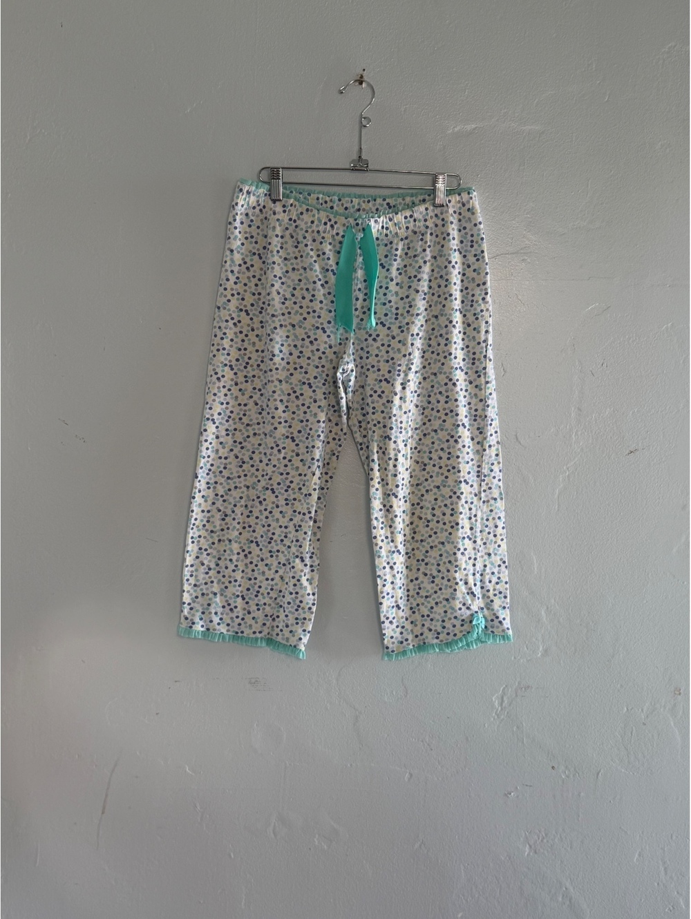 Women's Lightweight Polka Dot Lounge Pants with Drawstring Waist
